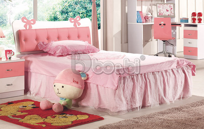 Giường công chúa màu hồng êm ái BB BABY860G-1